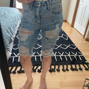 Longer ripped shorts